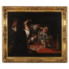 Antique copy from Painting by Adam De Coster, The Card Players 17th century