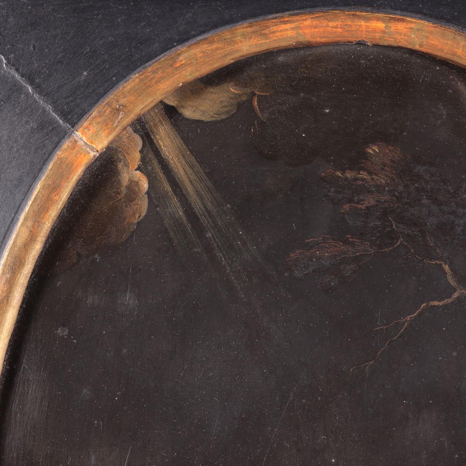 Pareja de pinturas sobre pizarra La Magdalena penitente y San Juan Bautista en venta 2