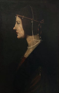 Copia del "Retrato de Beatrice dʼEste" de Leonardo da Vinci creado en el siglo XV