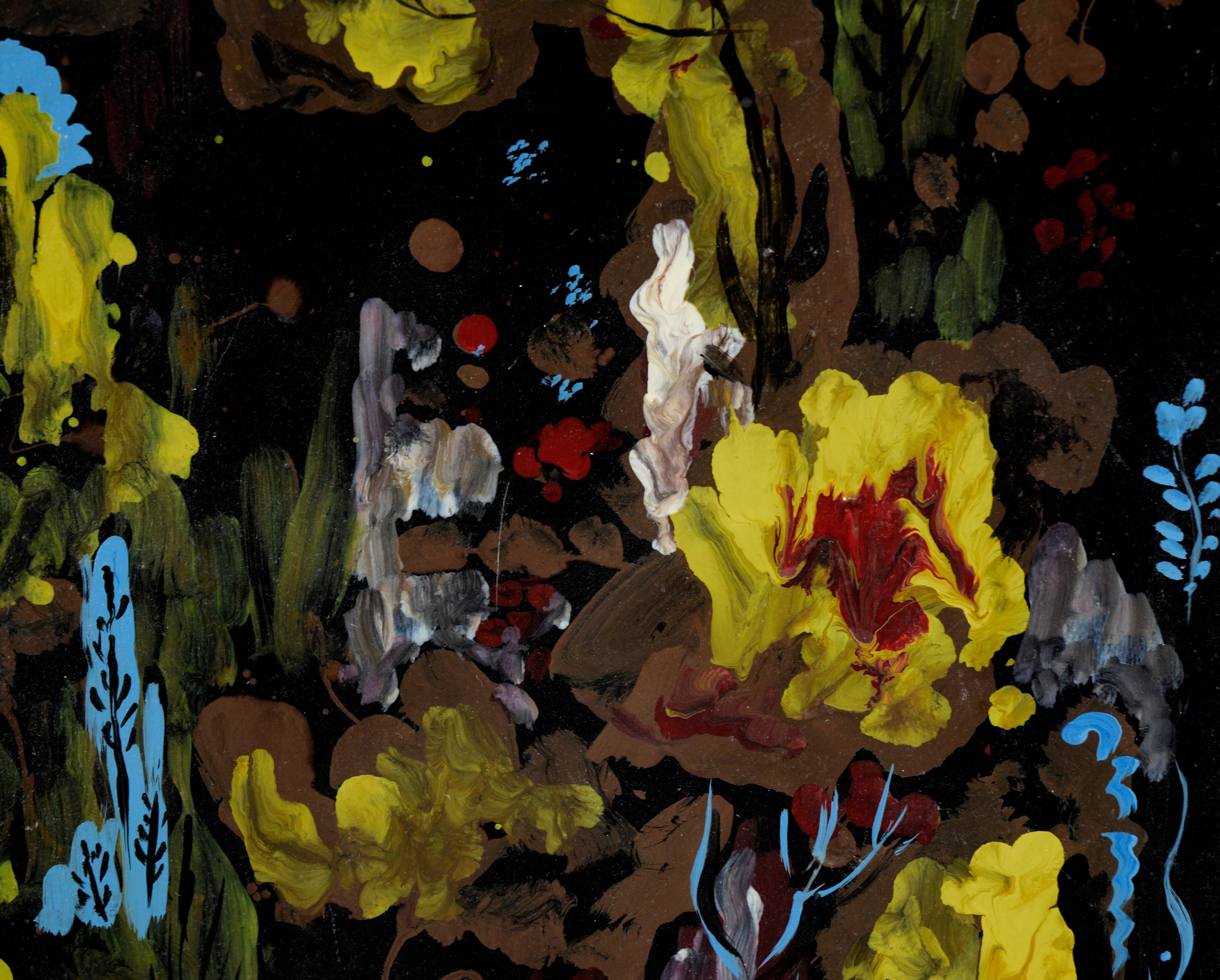 Coral Bouquet - Abstracted Underwater Scene in Acrylic on Masonite For Sale 2