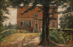 Cornelis Pouderoijen (1868-1948) - Framed Oil, At the Church Gate