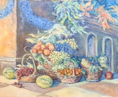 Cornucopia Still-Life Painting, Italian School, Late 20th Century
