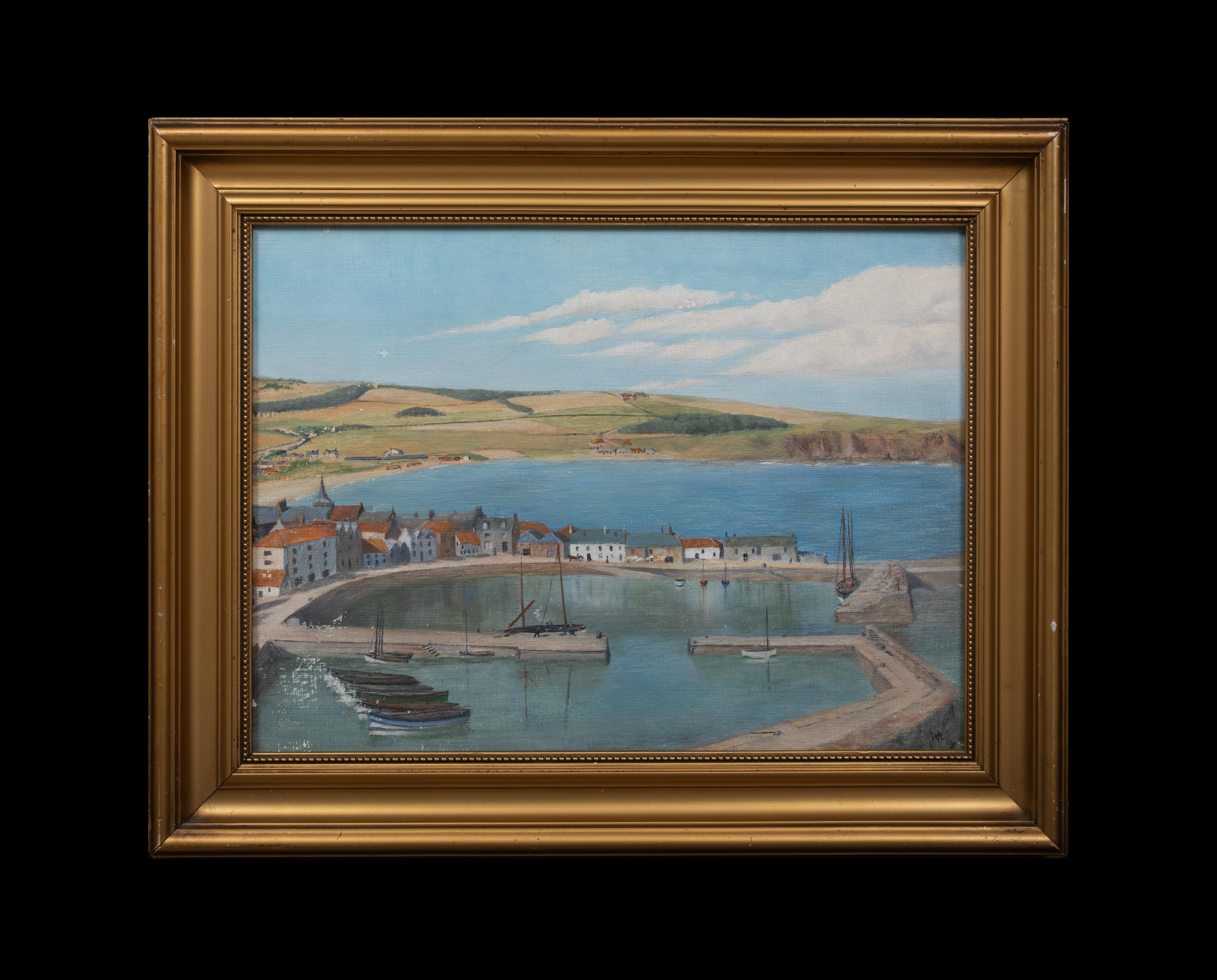 Cornwall Harbour View, circa 1930  by Sir Walter Westley Russell CVO RA  - Painting by Unknown