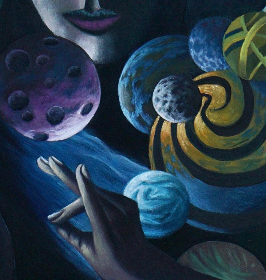 Cosmic Gal -  Figurative Painting- Spacescape Art By Marc Zimmerman For Sale 1