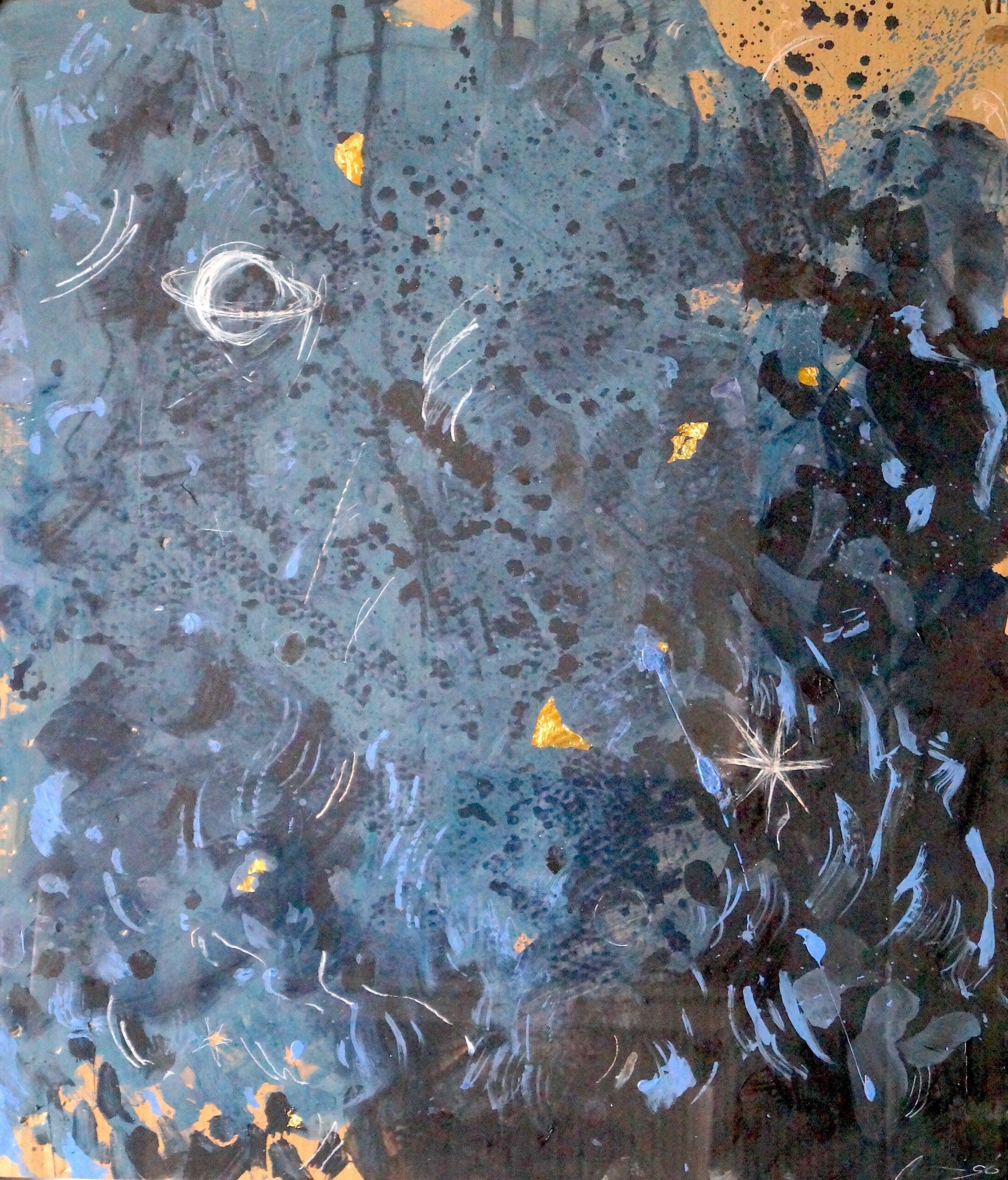 Cosmos on Board by Carolina Amigó - Painting by Unknown