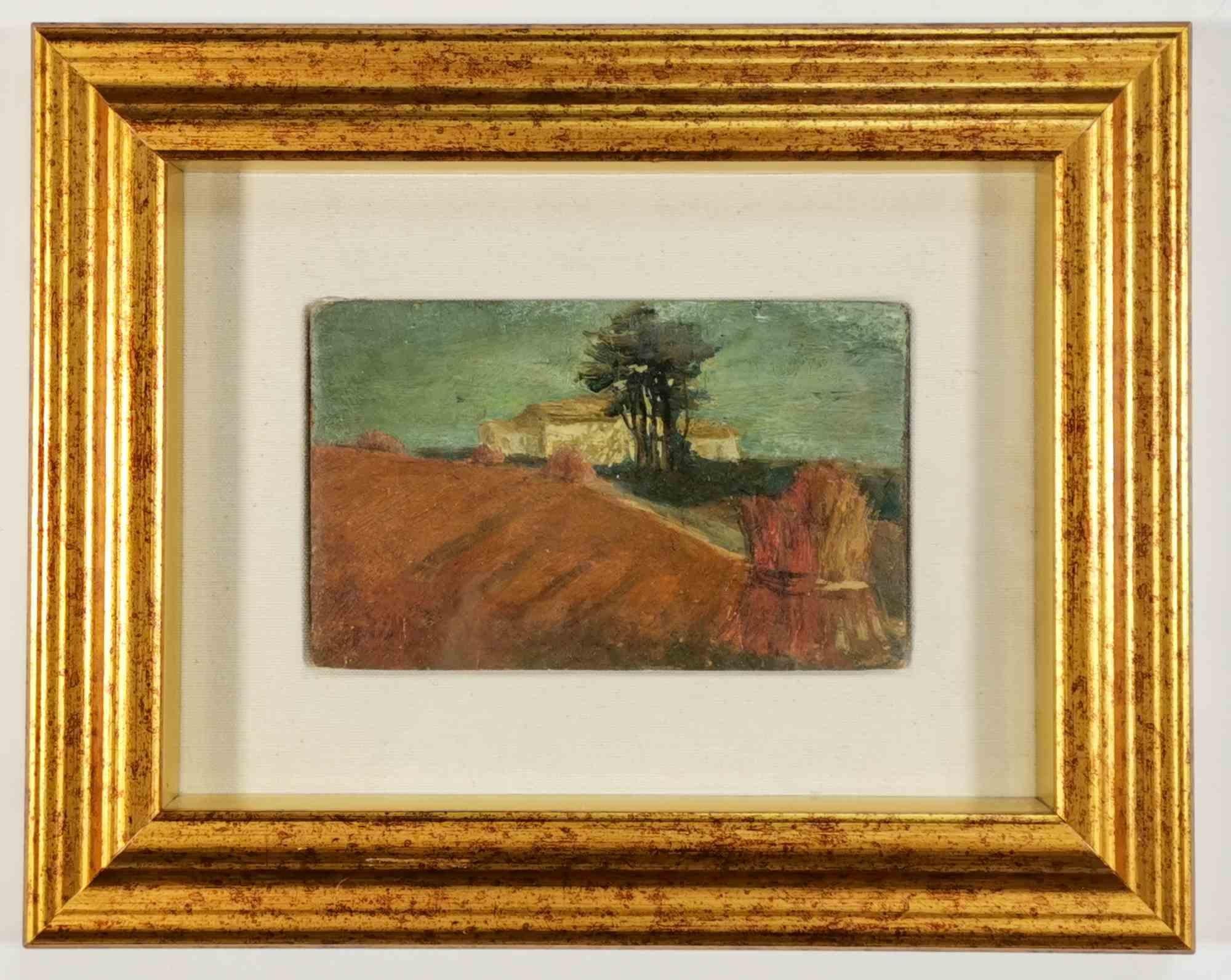Unknown Figurative Painting - Countryside Landscape - Painting - 19th Century