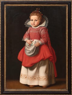 Court Portrait Of A 17th Century Girl, oil on canvas  English School