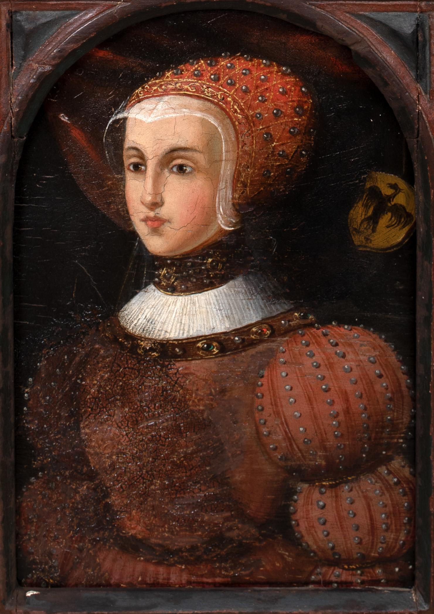 Hofporträt von Anne von Kleve (1515-1557), Königin von England, 18. Jahrhundert (Schwarz), Portrait Painting, von Unknown