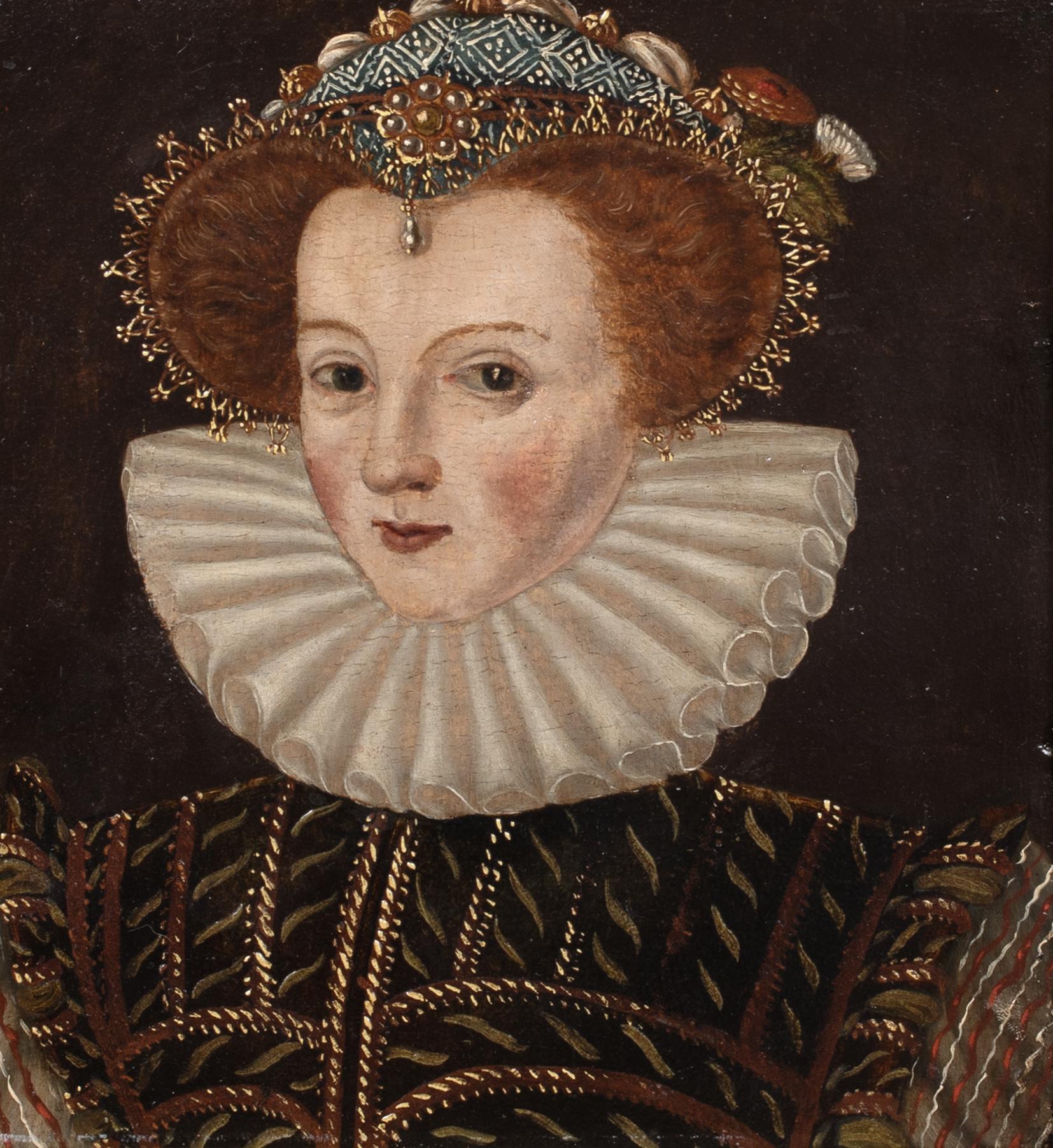Portrait de cour de la reine Elizabeth I, XVIe siècle  English School - Noir Portrait Painting par Unknown