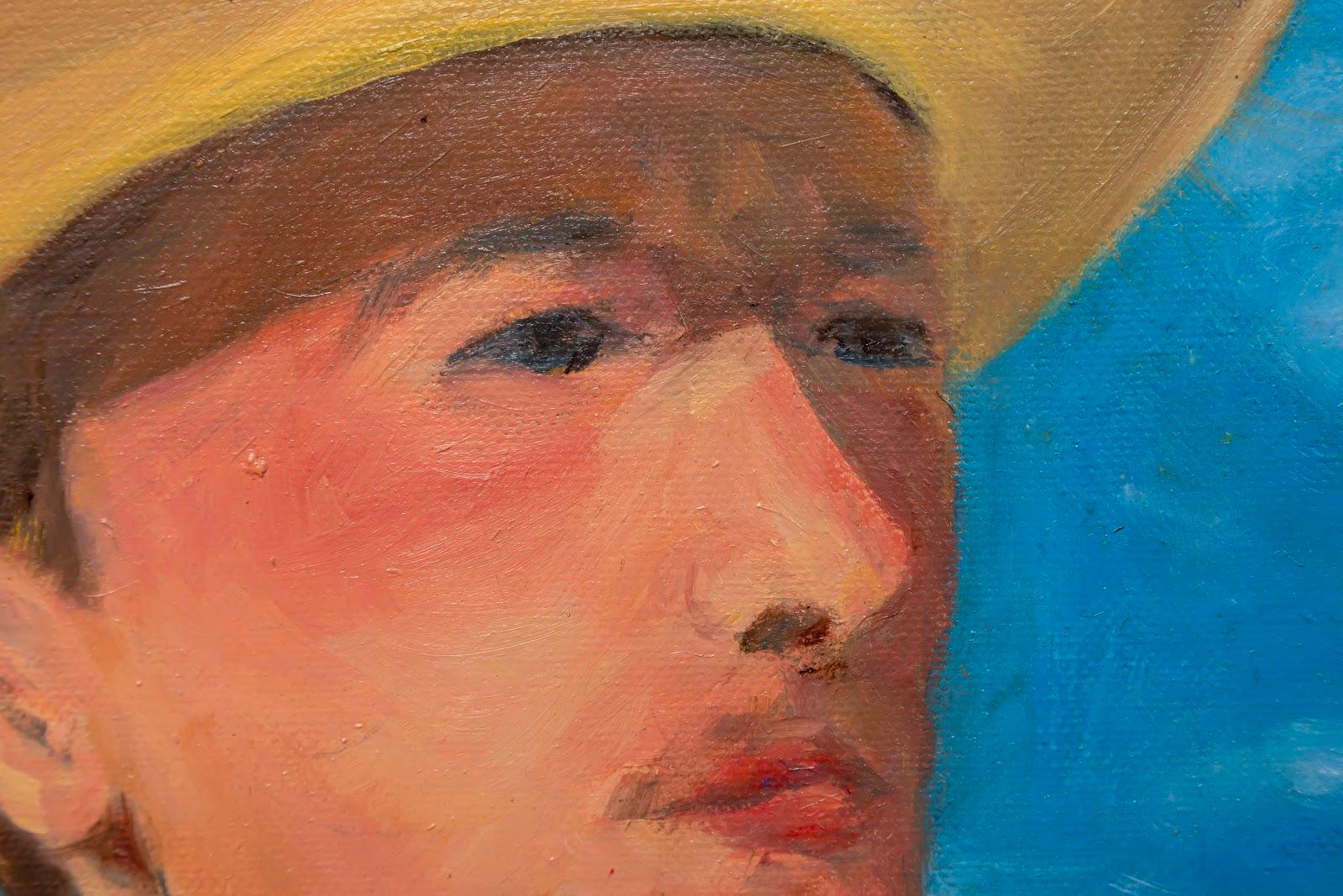 Cowboy In Blue, 2019, Eliza Chui - Modern Painting by Unknown