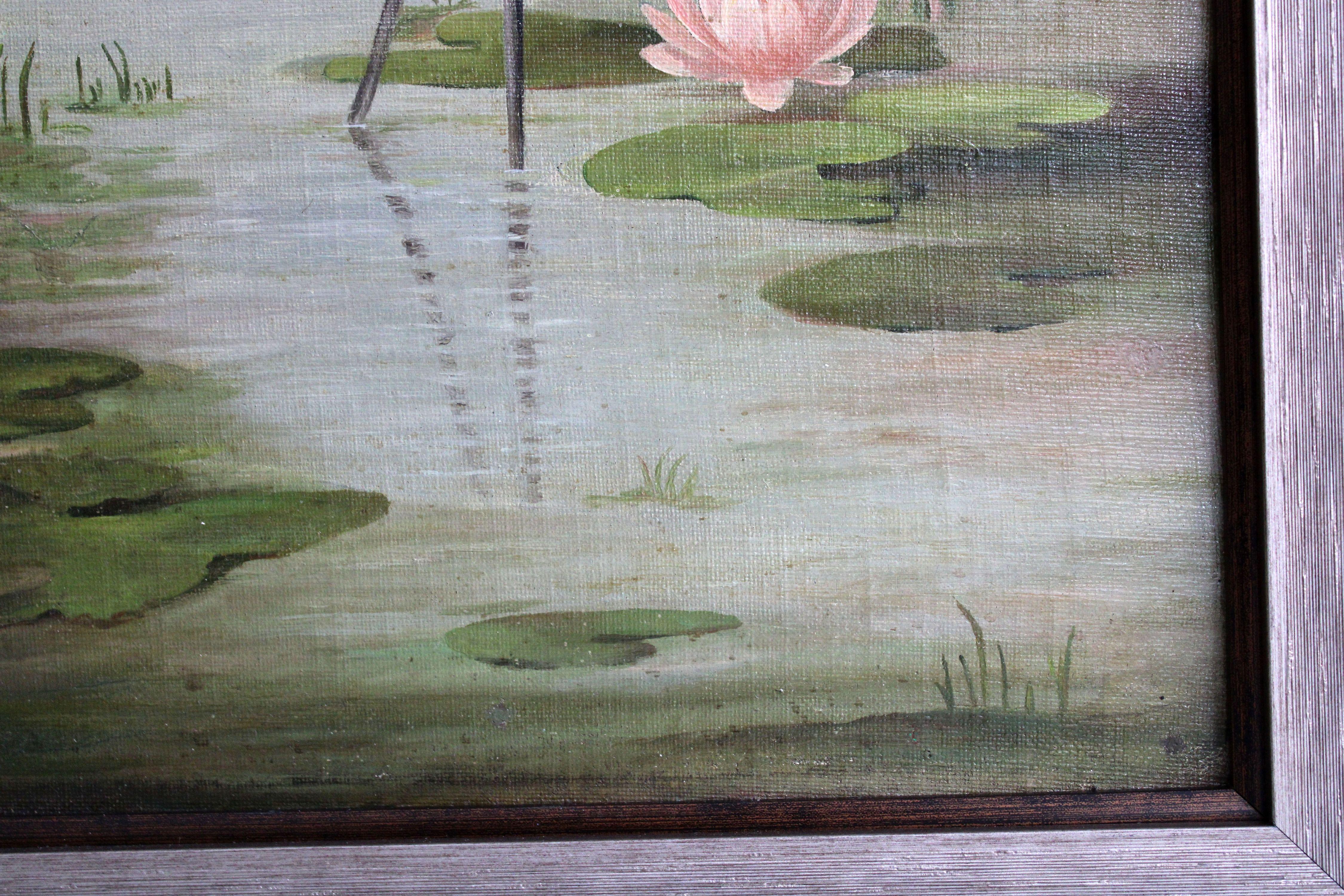 Gru. Inizio XX secolo, Art Nouveau, cartone, tela, olio, 84x61 cm 2