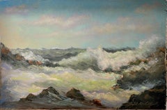 Antique Crashing Waves Fill a Timeless Seascape