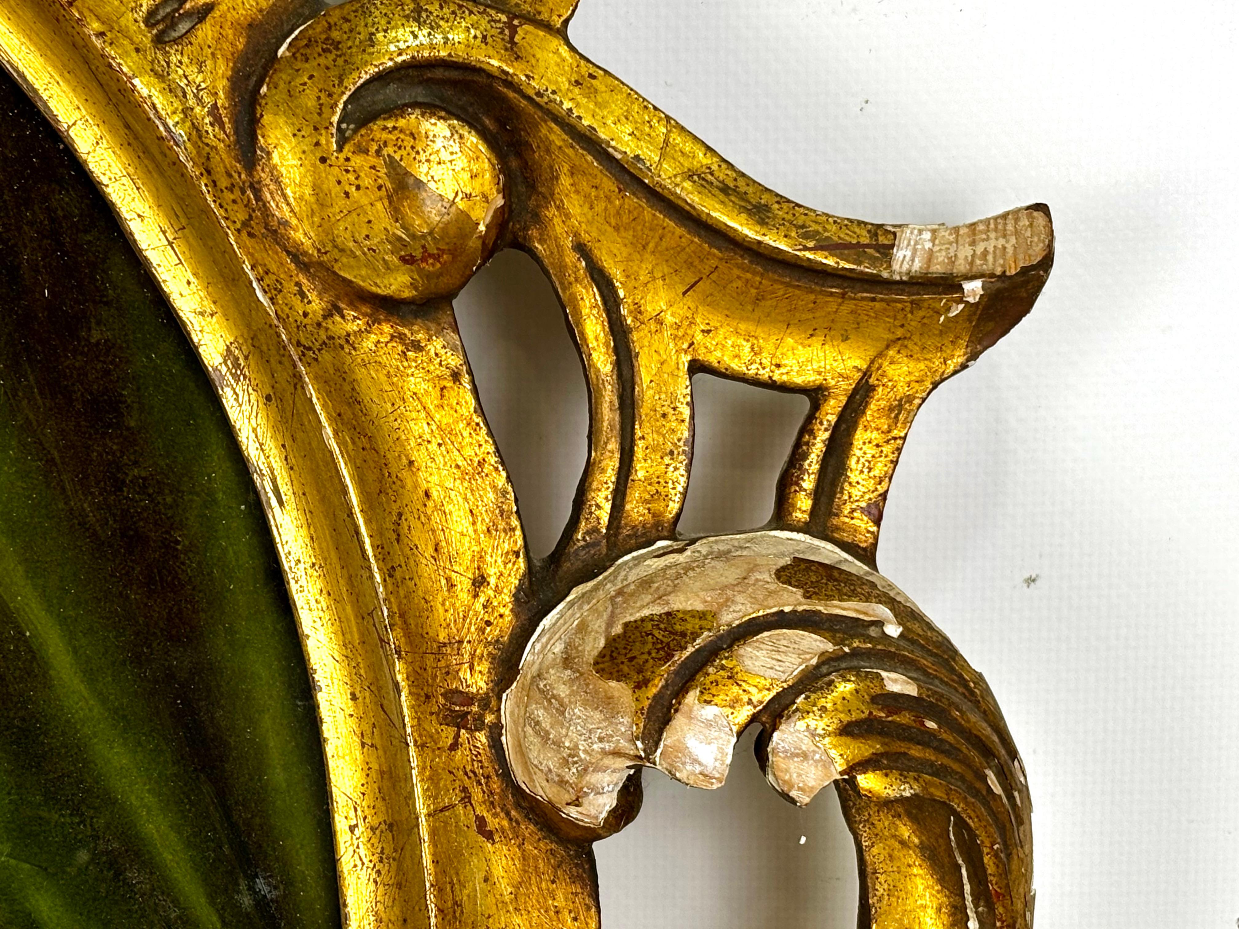 CRISTAL PINTADO - REY - CORNUCOPIA MADERA - SIGLO XIX. im Angebot 5