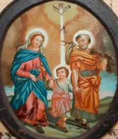 Cristal pintado - Siglo XVIII - XIX - La Sagrada Familia