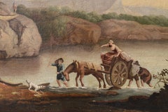 Crossing the ford Capriccio Baroque Landscape 18th century Oil Painting