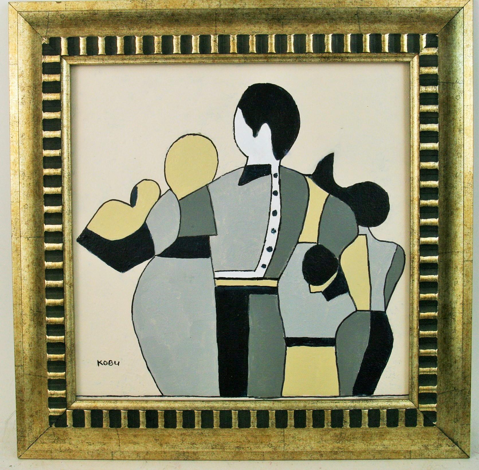 Abstract Painting de Unknown - Cúbico  Familia Figurativa Tonos de Gris   Pintura
