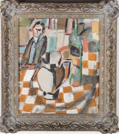 Cubist 20th Century Oil - At The Bistro