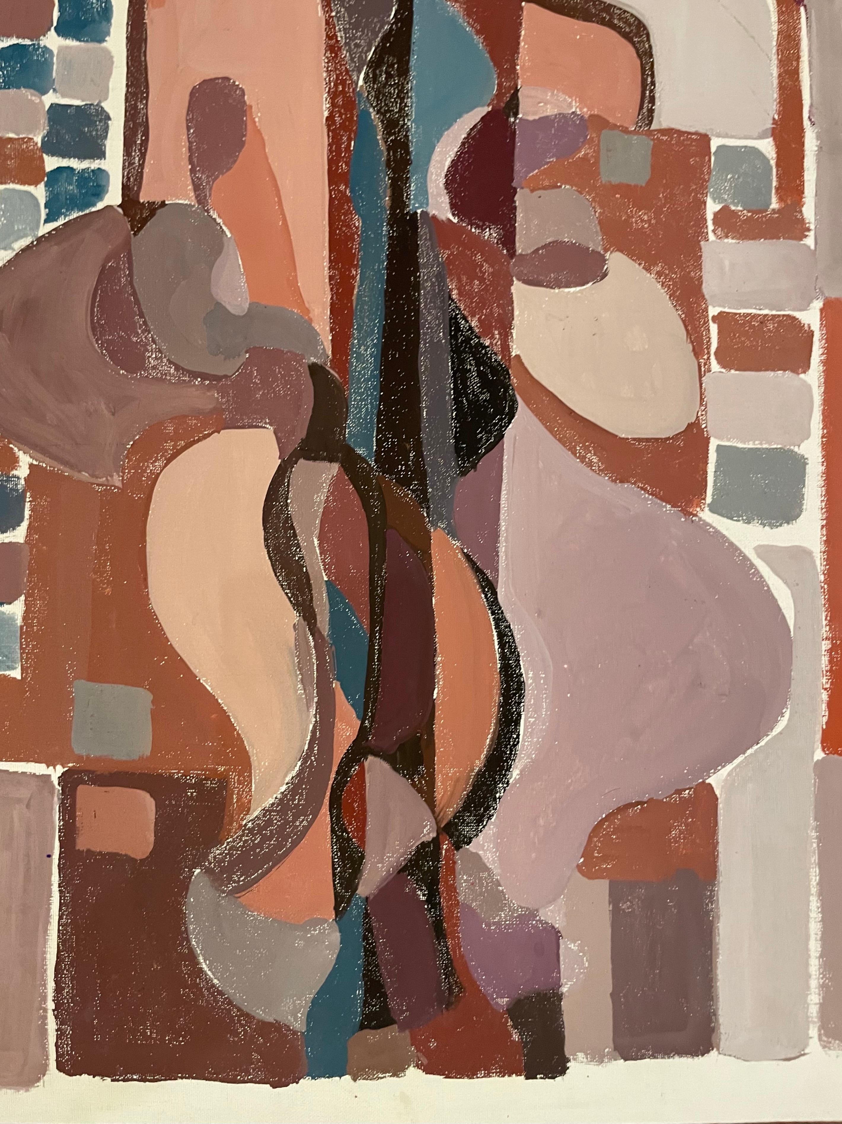 Cubist-Inspired Abstract Composition with Hidden Female Profile – circa 1970 5