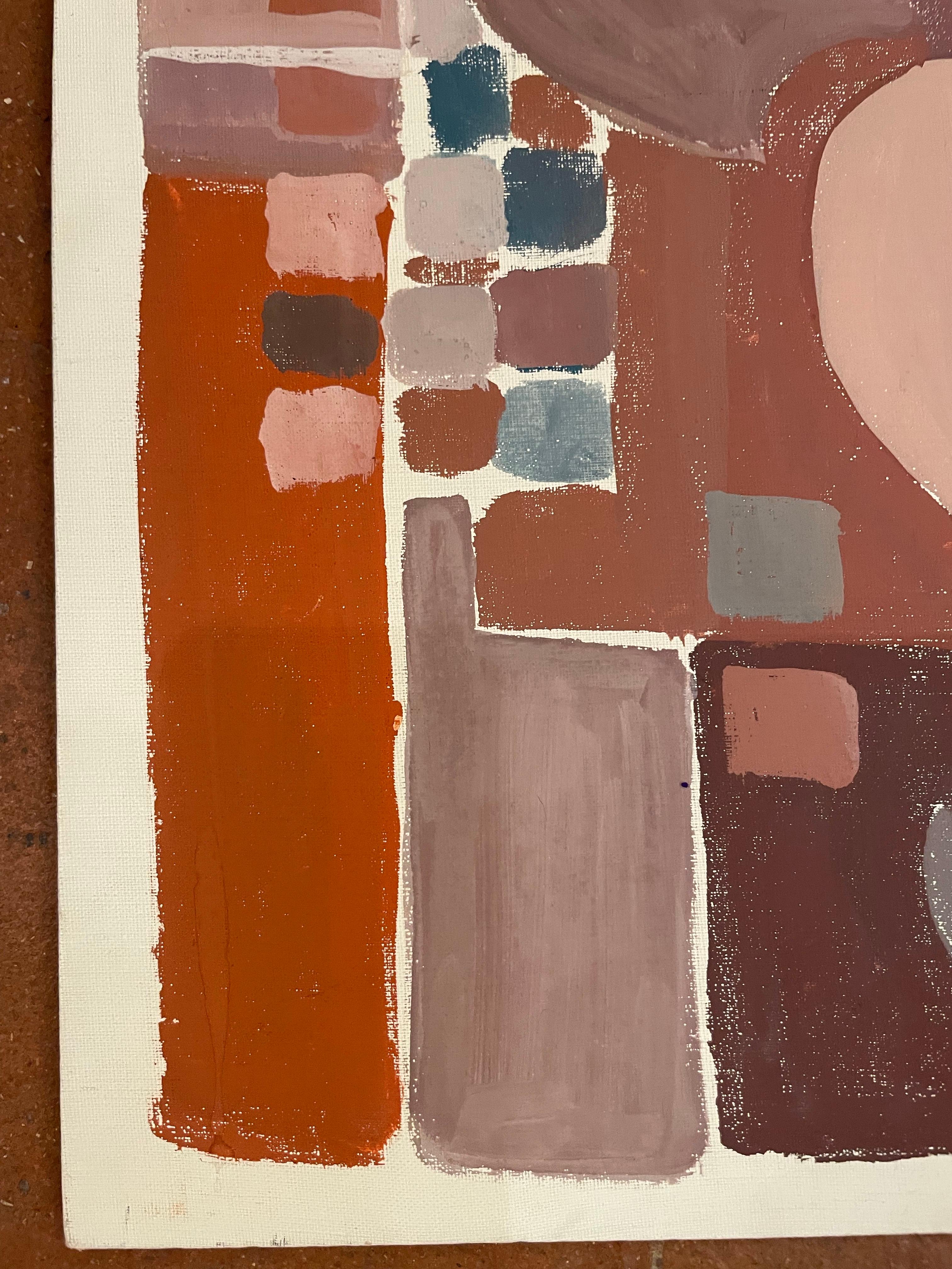 Cubist-Inspired Abstract Composition with Hidden Female Profile – circa 1970 2
