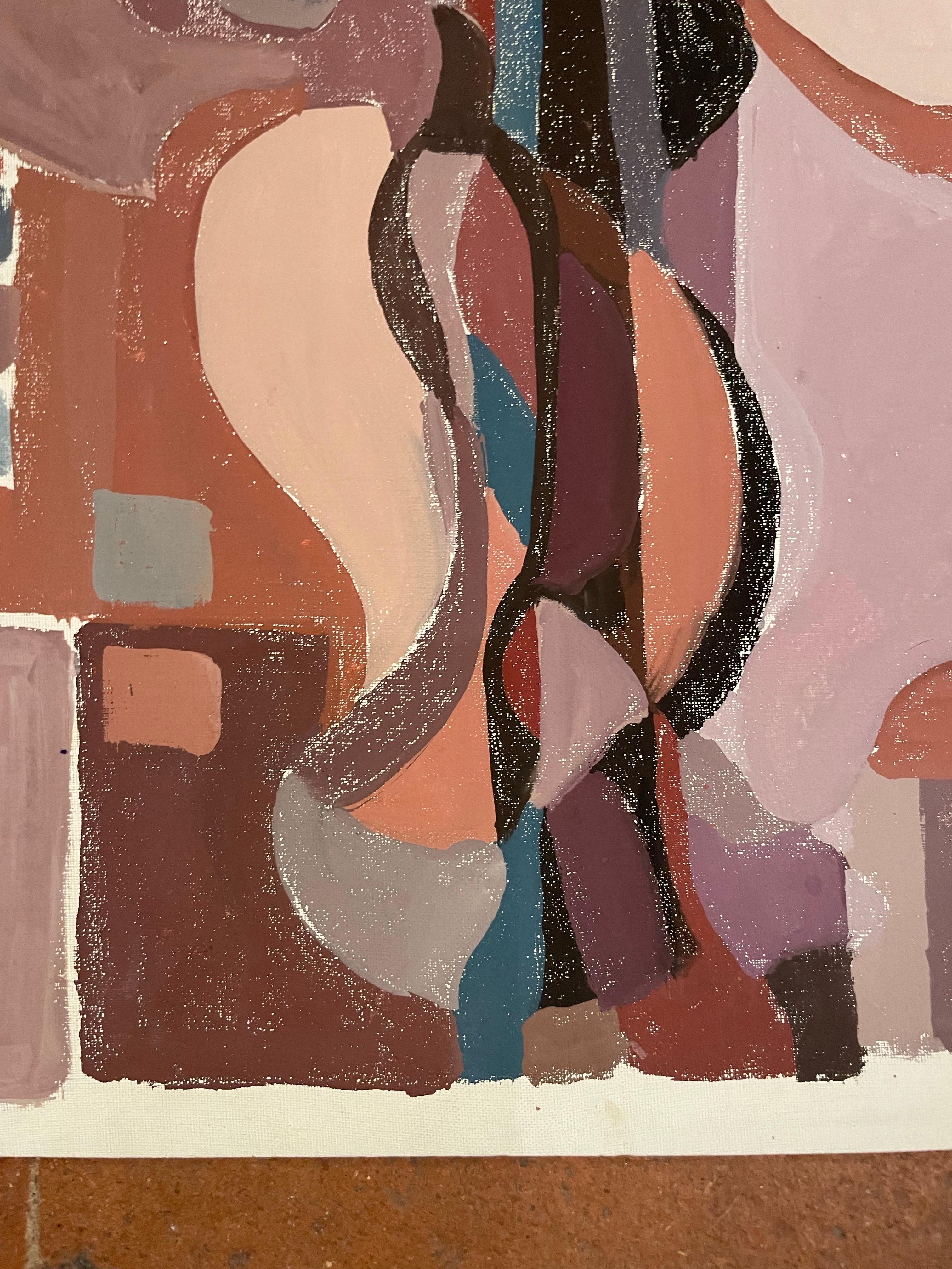 Cubist-Inspired Abstract Composition with Hidden Female Profile – circa 1970 3