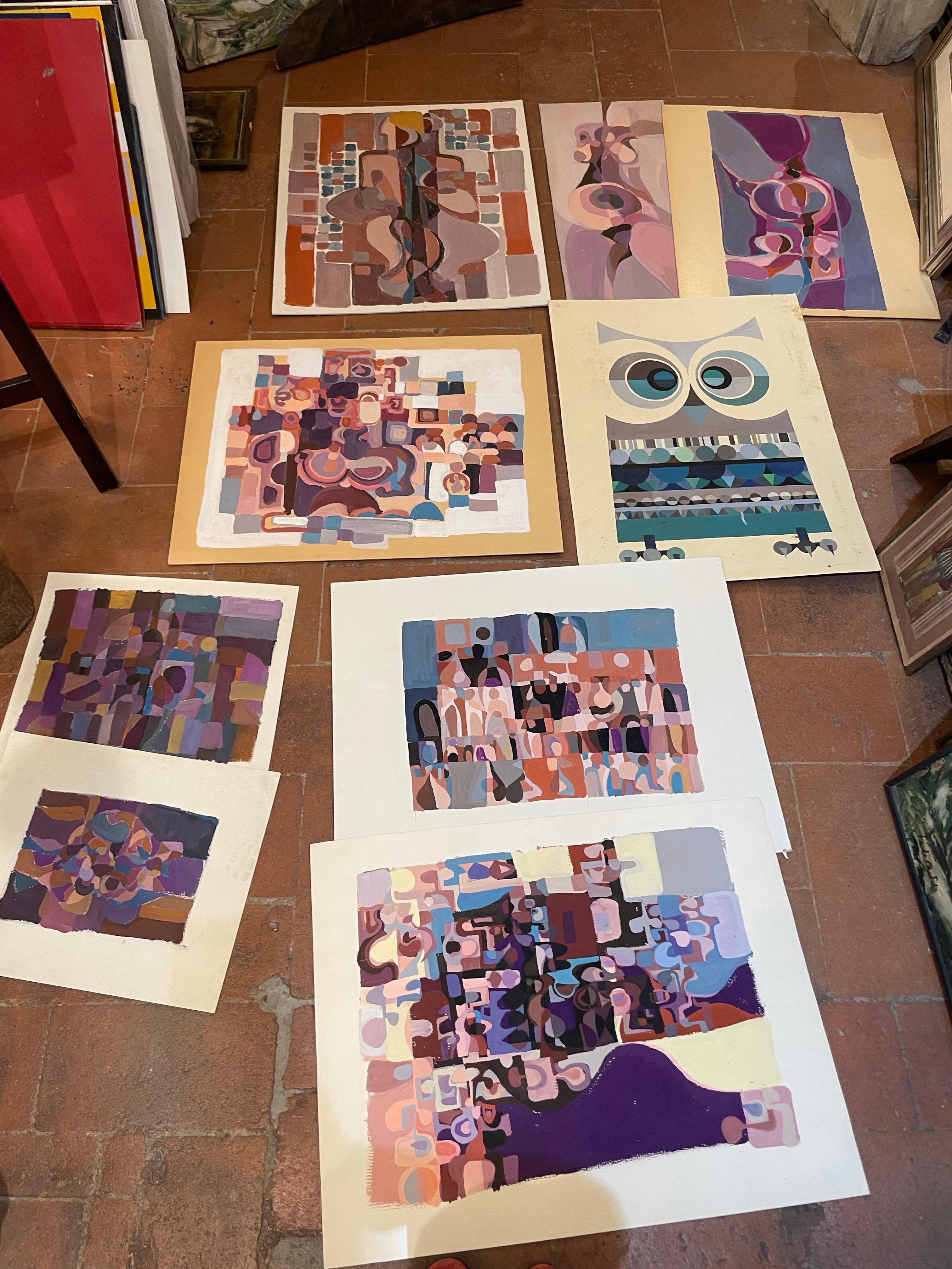 Cubist-Inspired Abstract Composition with Hidden Female Profile – circa 1970 4