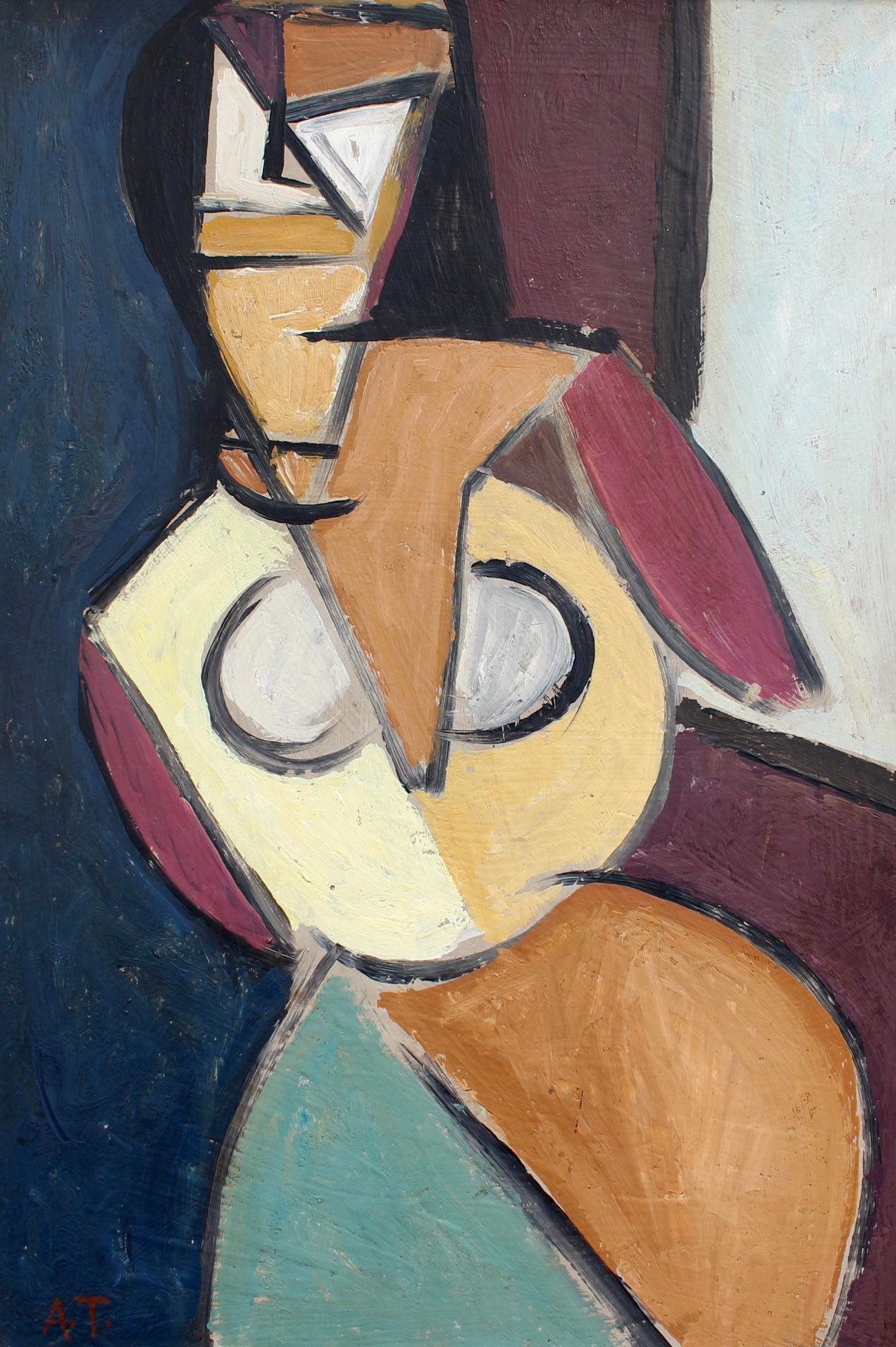 Unknown Abstract Painting - 'Cubist Portrait', Berlin School 