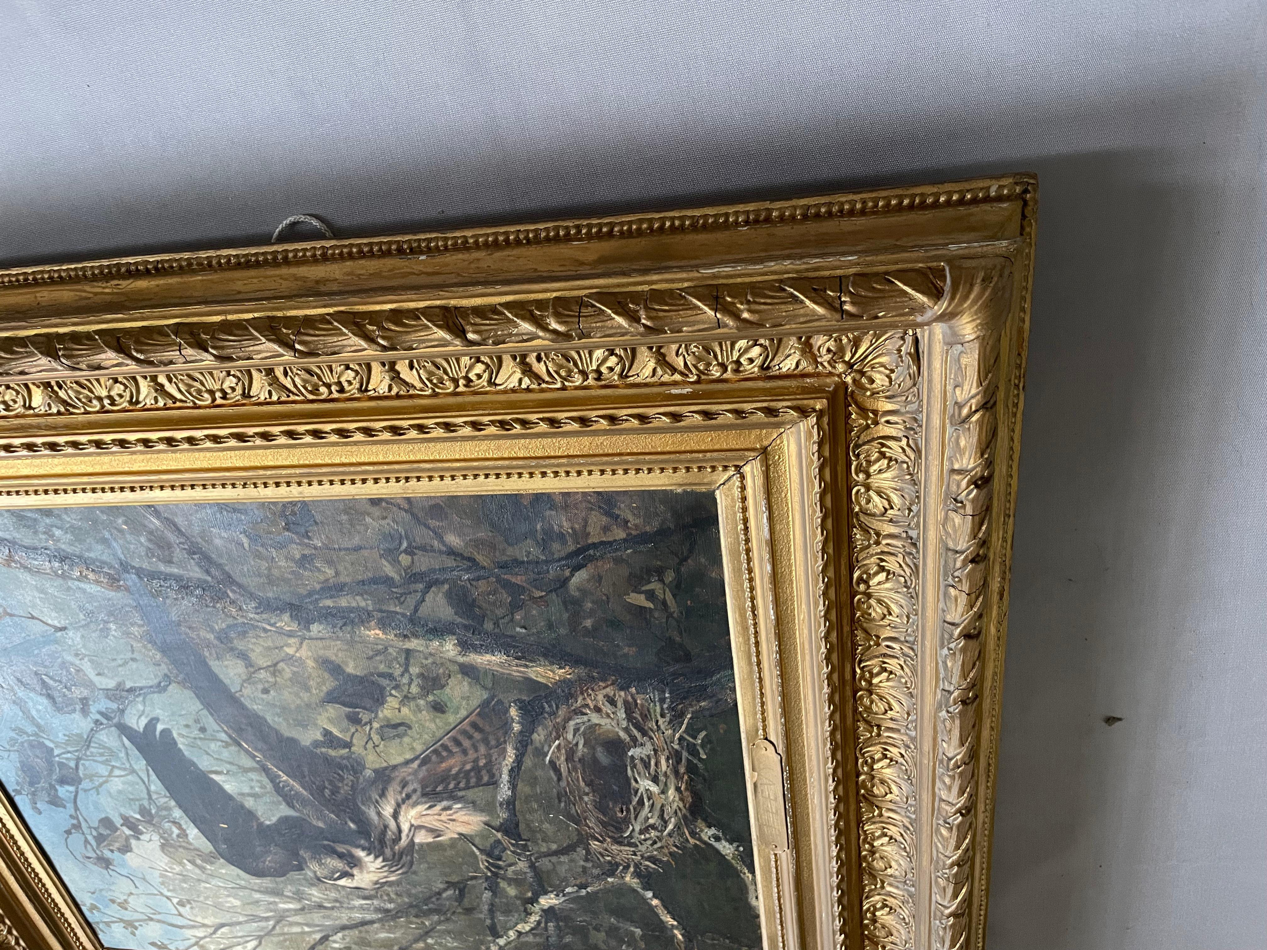 Cuckoo, Oil On Canvas Signed J. Levy 1880 10