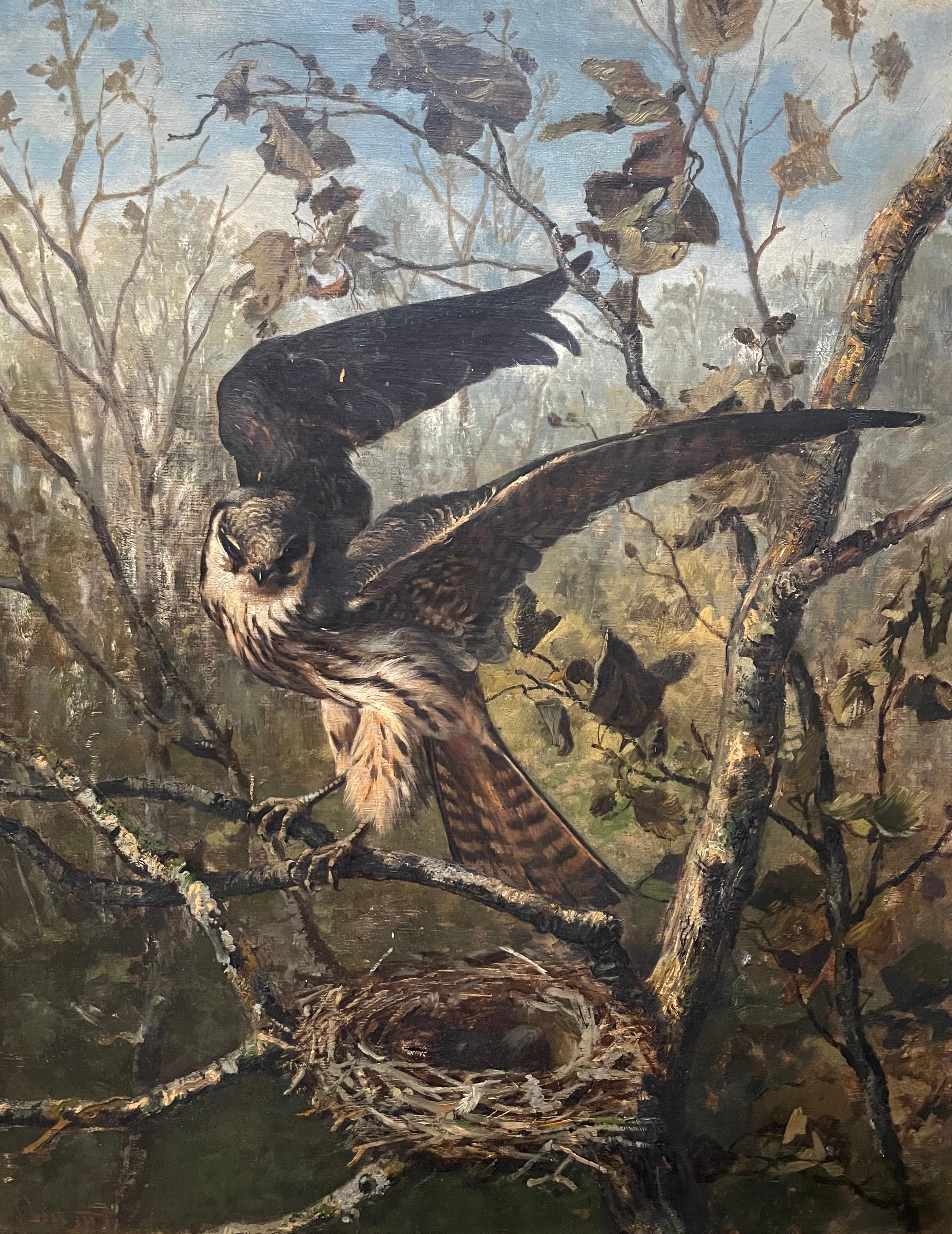 Cuckoo, Oil On Canvas Signed J. Levy 1880 - Painting by Unknown