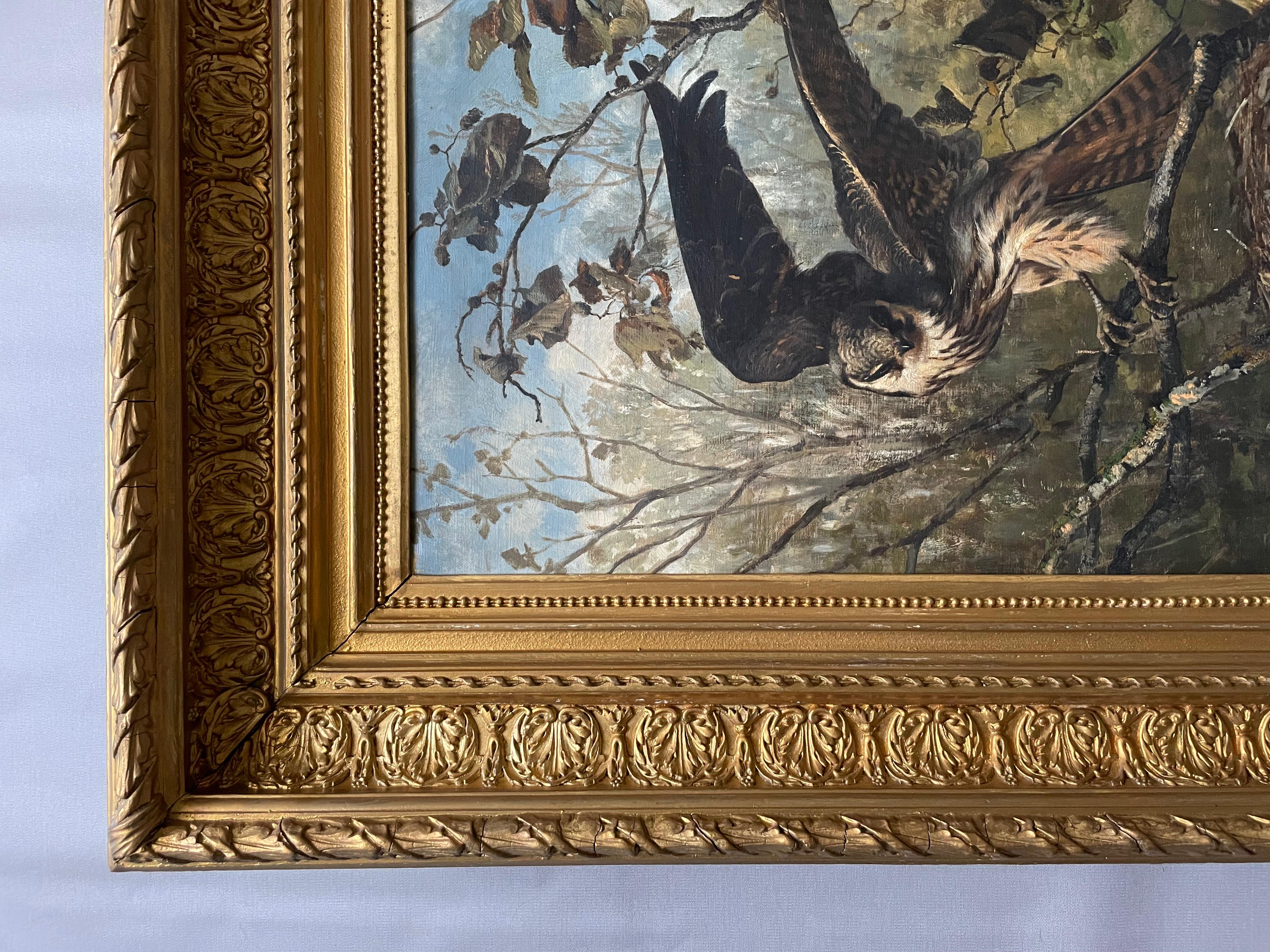 Cuckoo, Oil On Canvas Signed J. Levy 1880 1