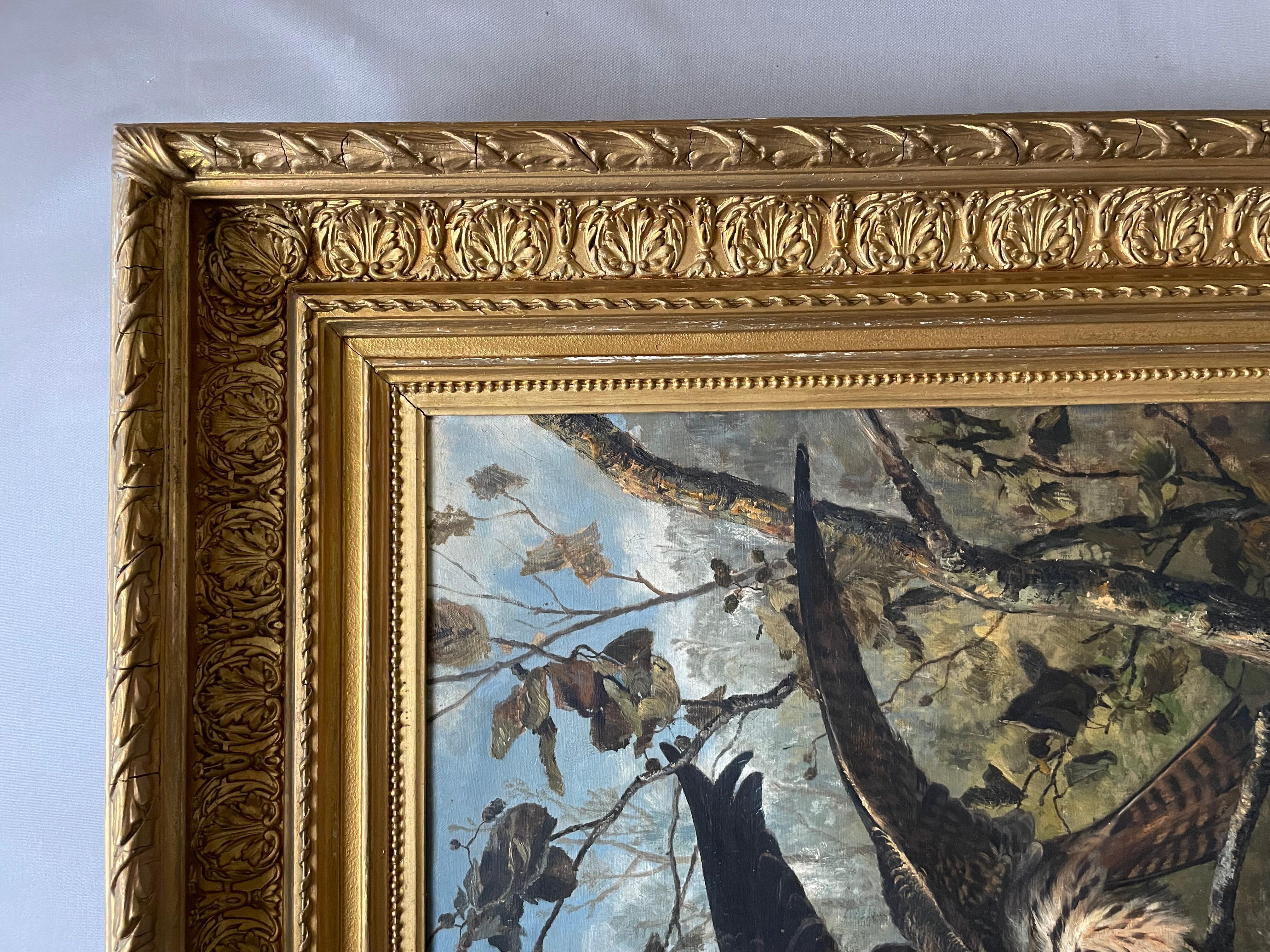 Cuckoo, Oil On Canvas Signed J. Levy 1880 2
