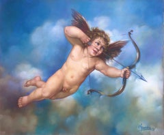 Cupido dipinto ad olio su tela
