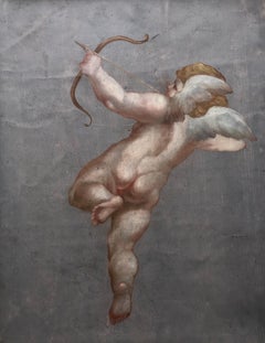 Cupidon, Oil On Paper Nineteenth