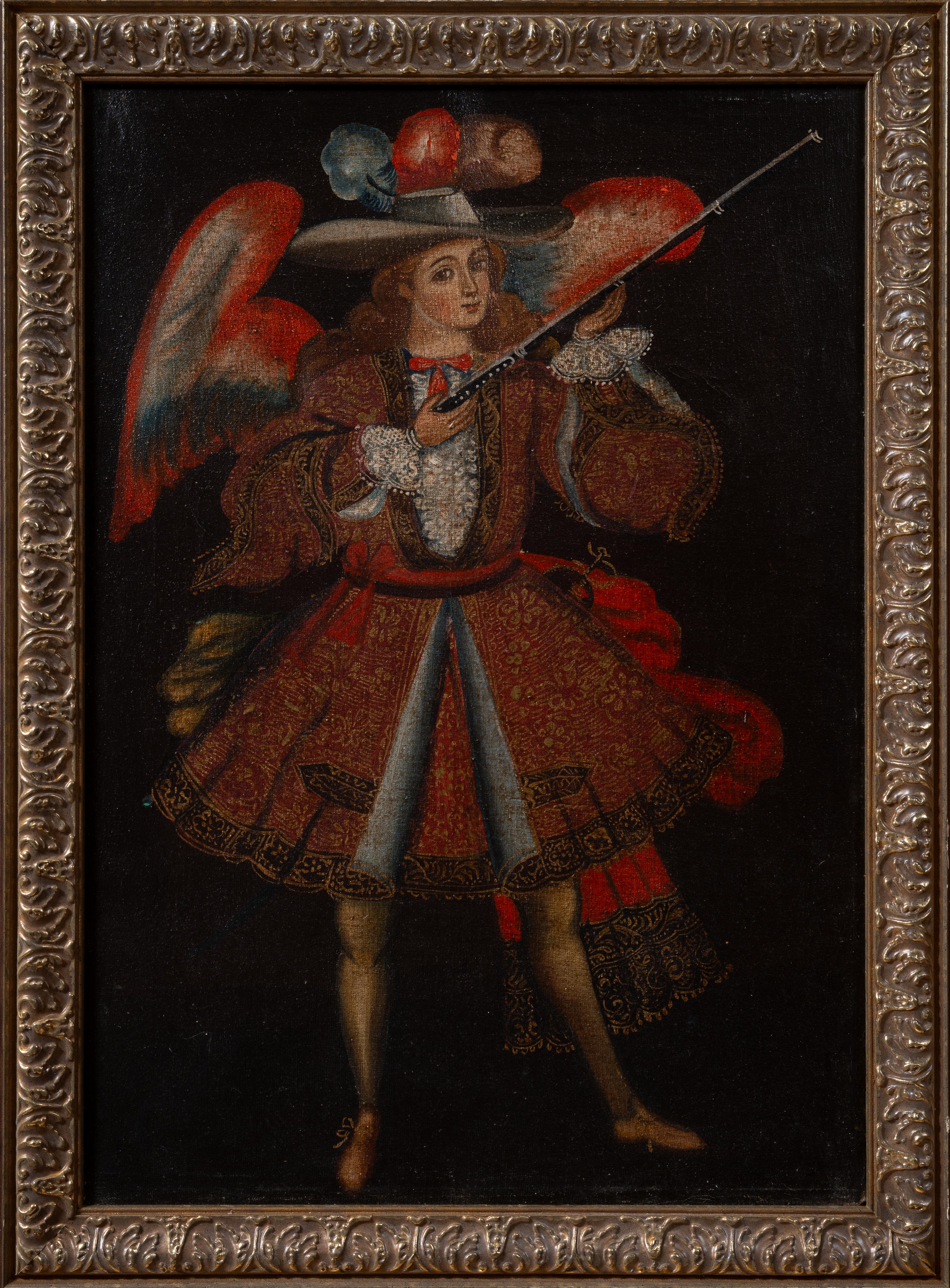 Cuzco (Cusco) School - Ángel Arcabucero (Angel with Arquebus) For Sale 4