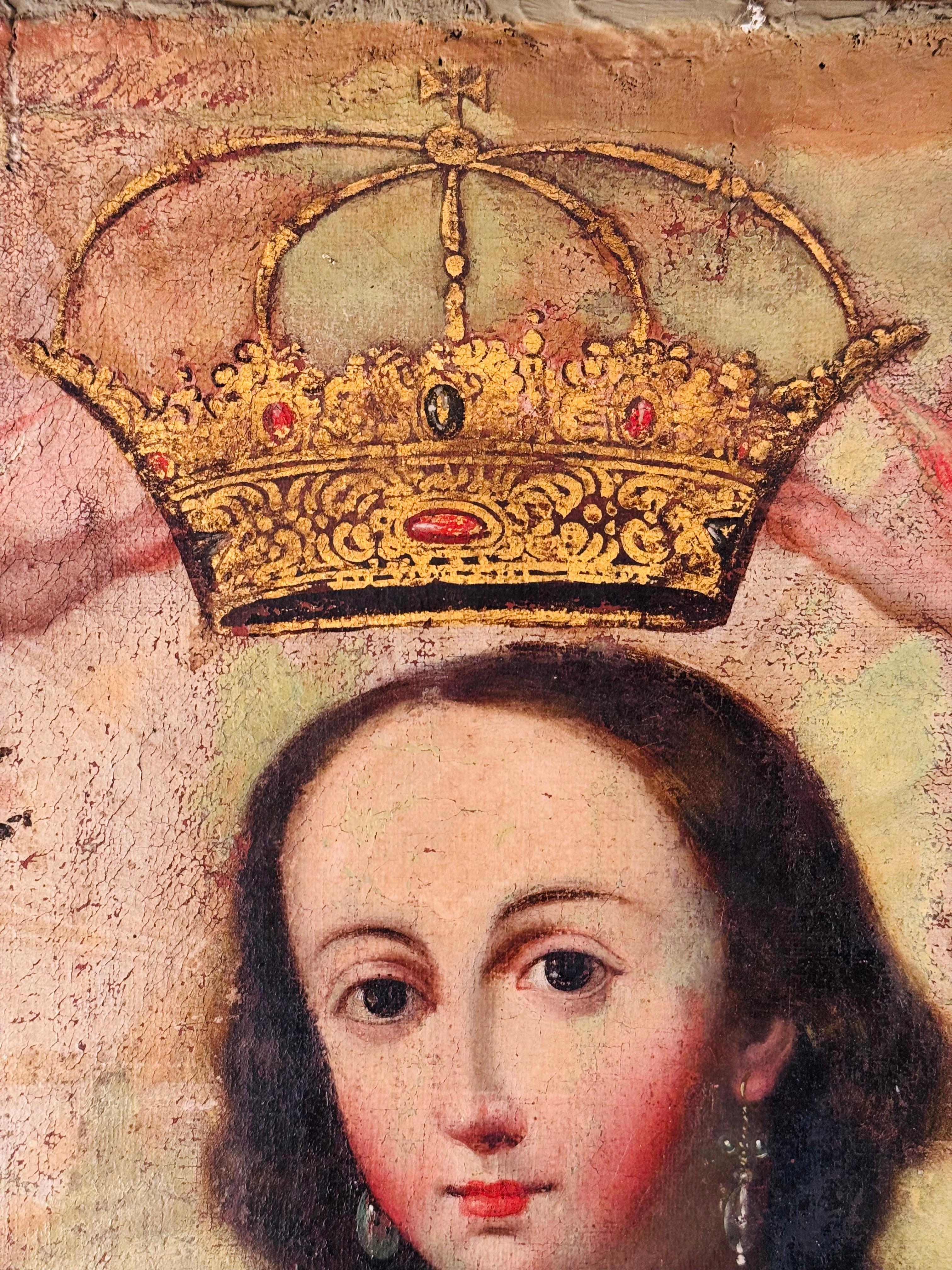 Schule von Cuzco, 18. Jahrhundert, Coronación de la Virgen im Angebot 1