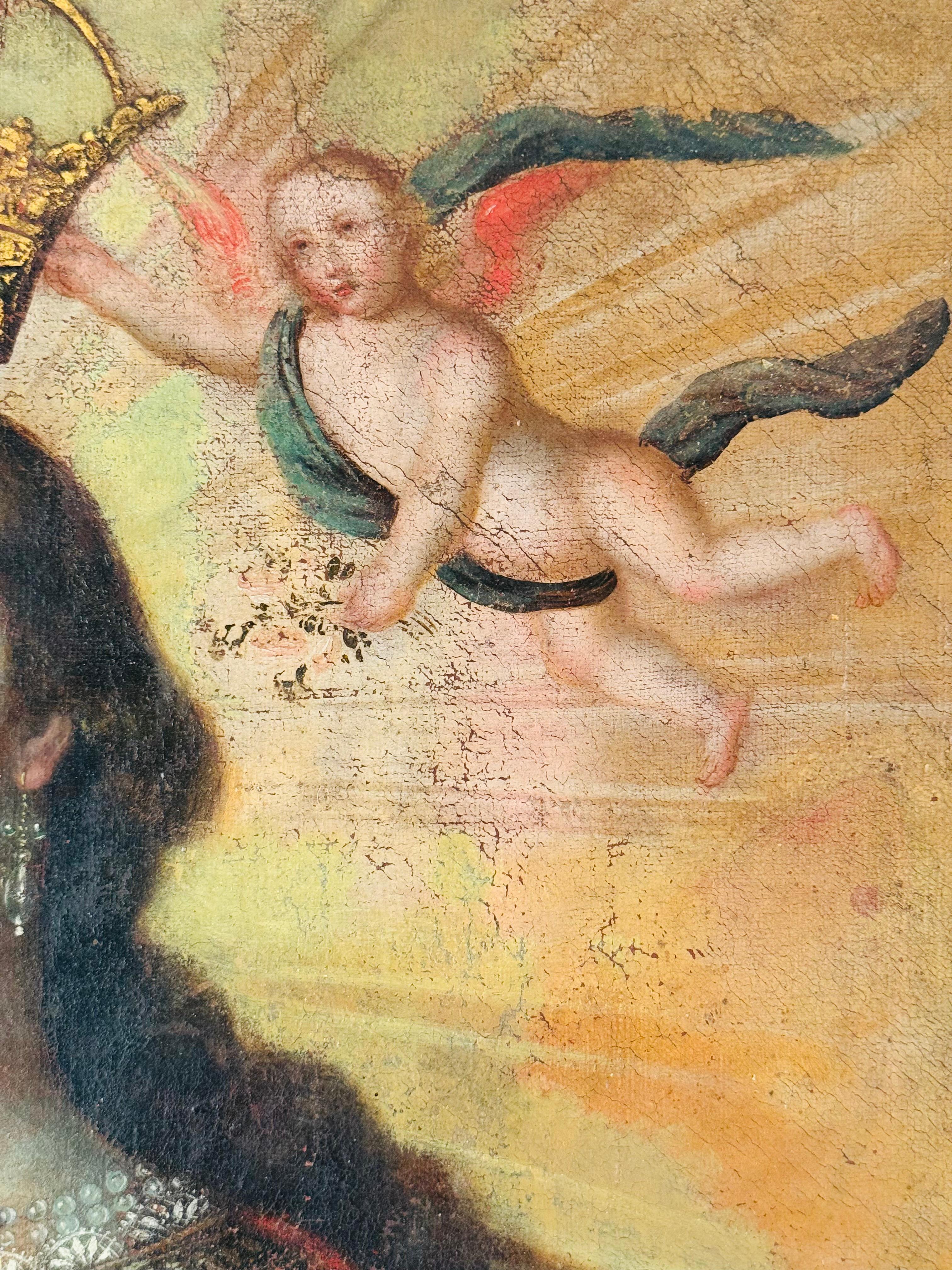 Schule von Cuzco, 18. Jahrhundert, Coronación de la Virgen im Angebot 2
