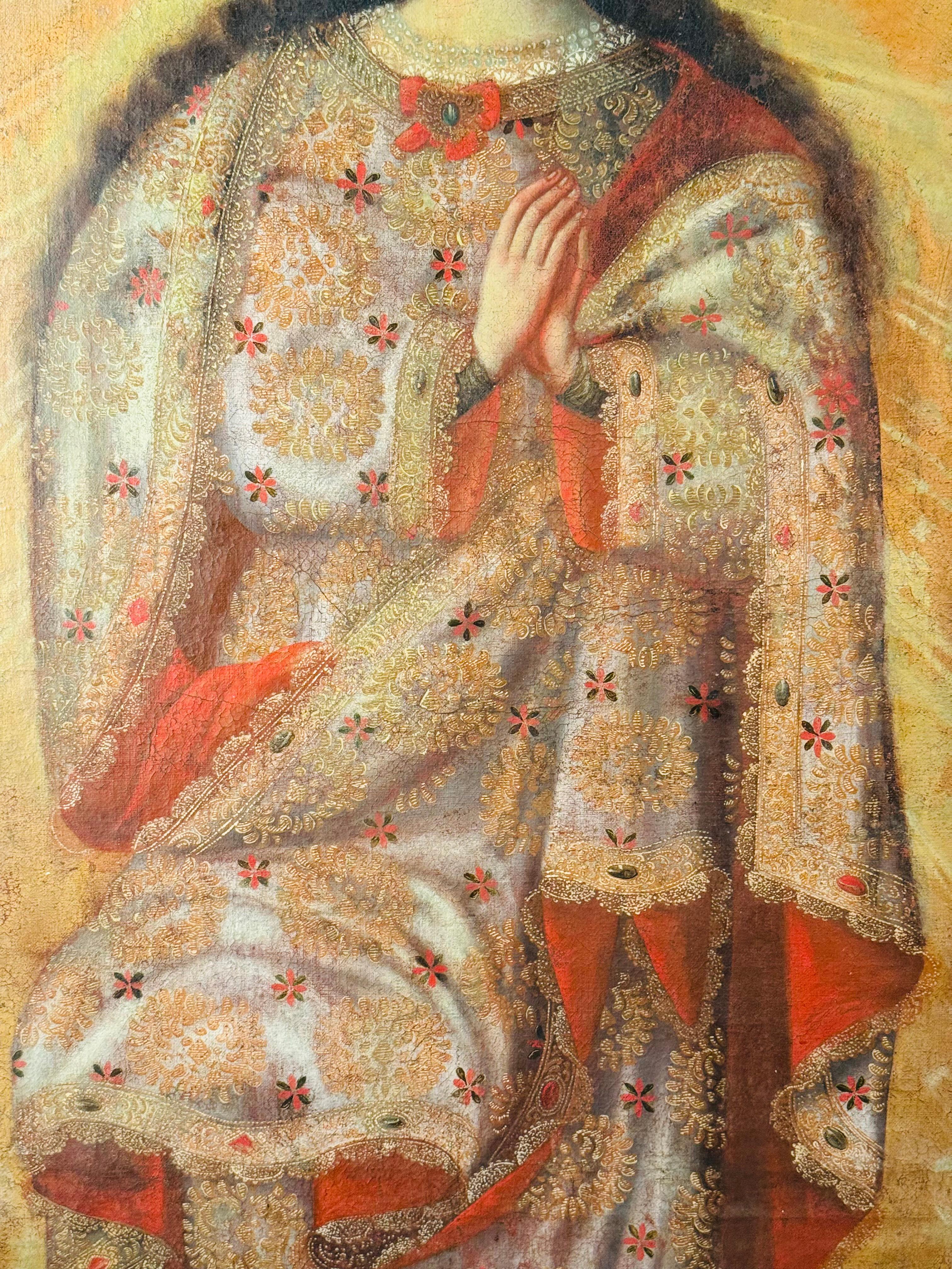 Schule von Cuzco, 18. Jahrhundert, Coronación de la Virgen im Angebot 3