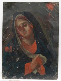 Huile du 18e siècle de l'école de Cuzco - The Madonna