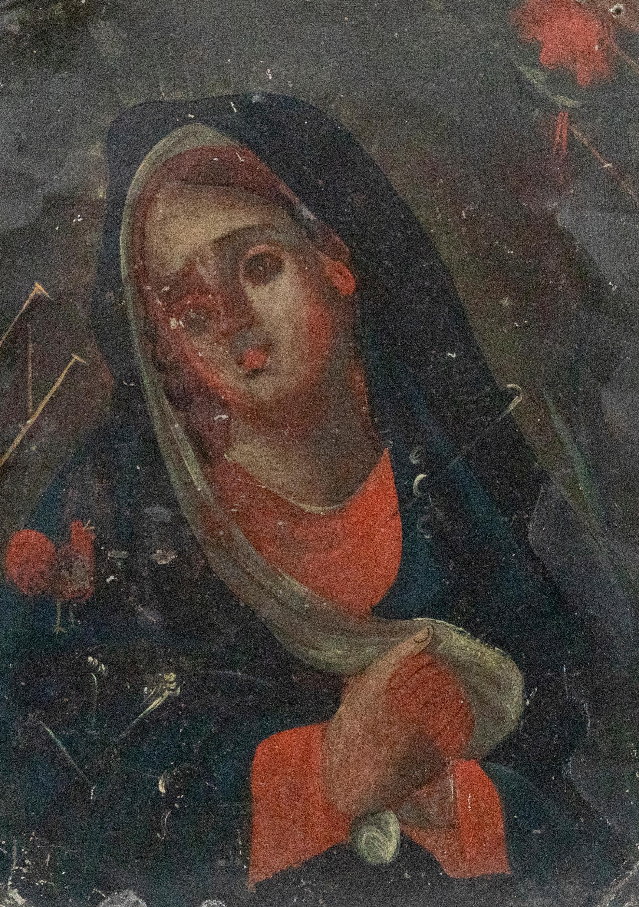 Unknown Figurative Painting - Cuzco School 18th Century Oil - The Madonna