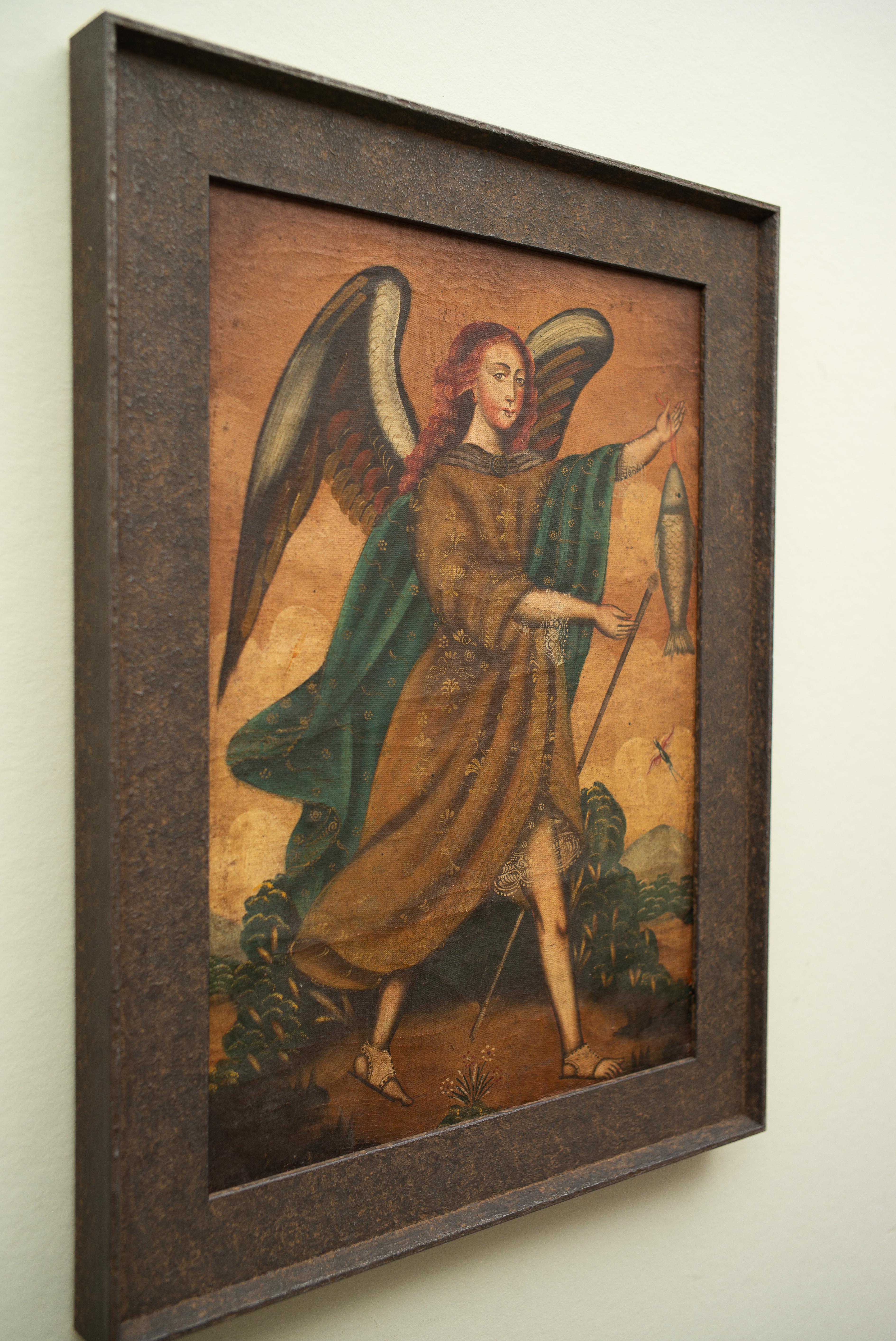 Anonymous, Cuzco School 

A Portrait of Archangel Raphael With Fish

oil on canvas
1800s
canvas dimensions 22.24 x 15.74 inches (56.5 x 40 cm)
frame 26.77 x 20.47 inches (68 x 52 cm)

Provenance:
A Swedish private collection

