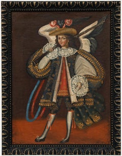 Cuzco School Early 20th Century Oil - Archangel Gabriel