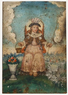 Cuzco School Early 20th Century Oil - Holy Infant of Atocha on a Mountain