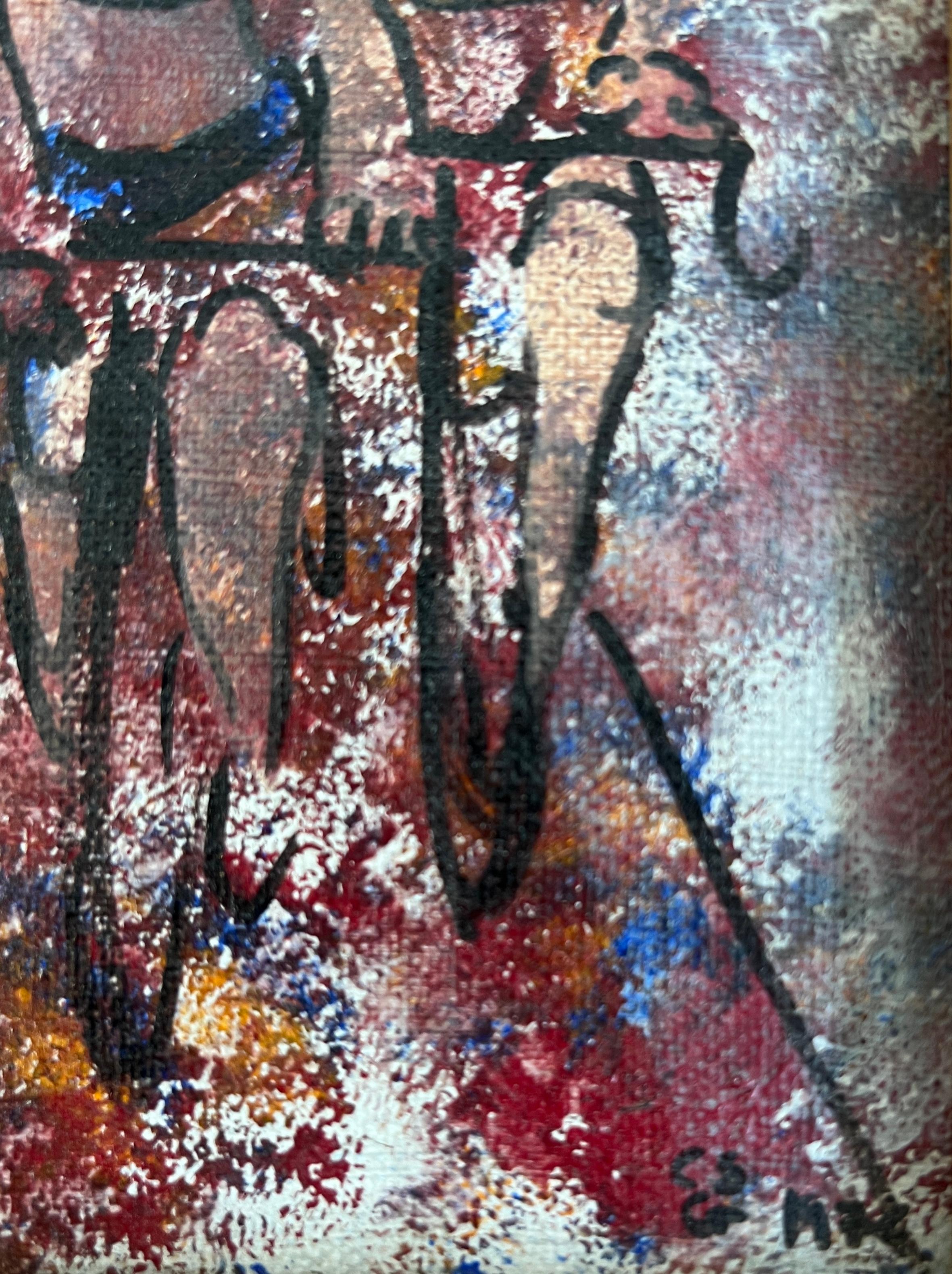 Cyclist race - Brown Figurative Painting by Unknown
