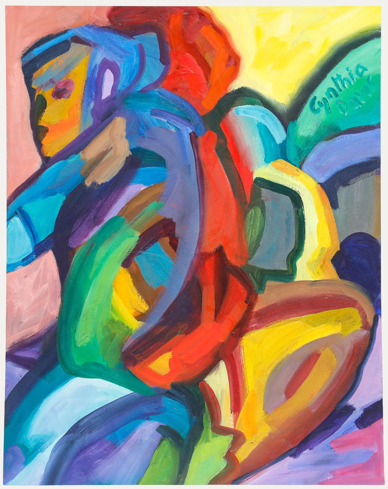 Unknown Portrait Painting - Cynthia Davis - St Ives School 2003 Acrylic, Sumo