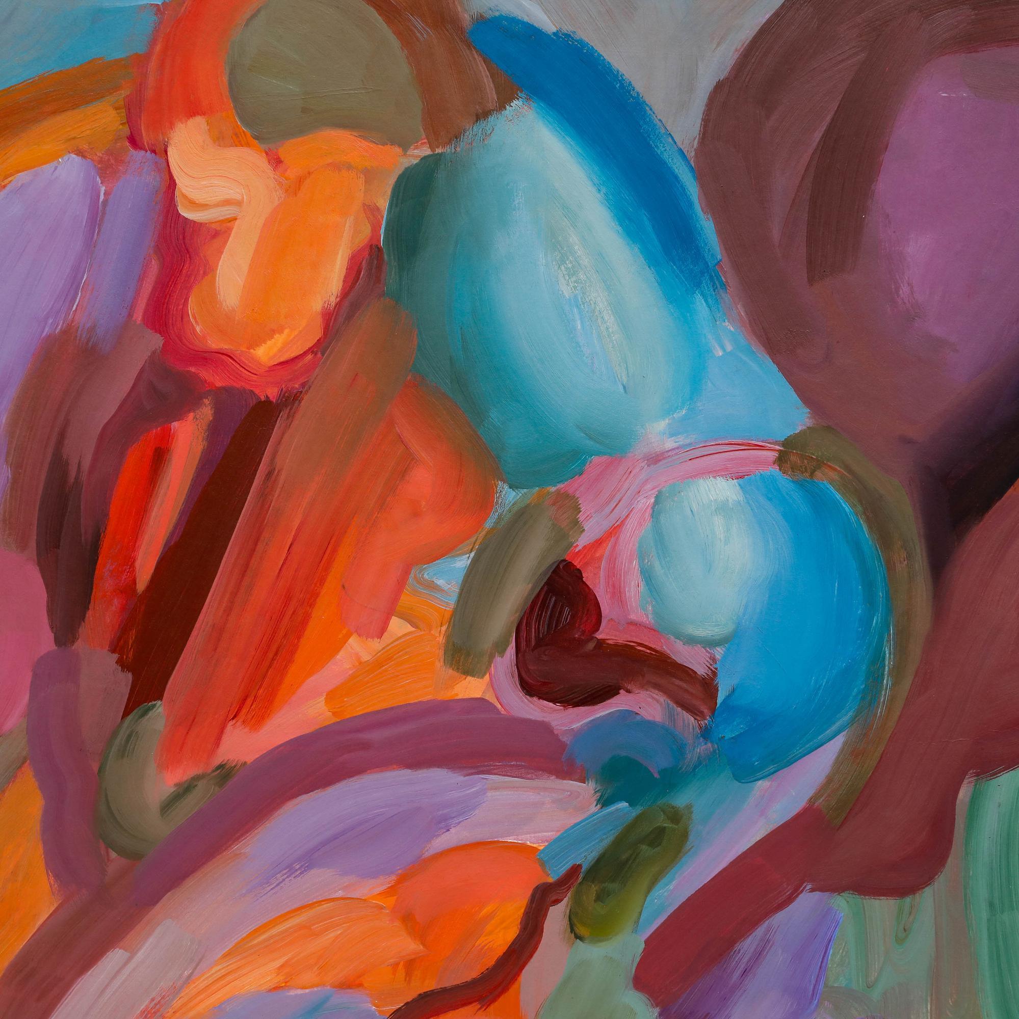 Cynthia Davis - St Ives School Contemporary Acrylic, Energy - Brown Portrait Painting by Unknown