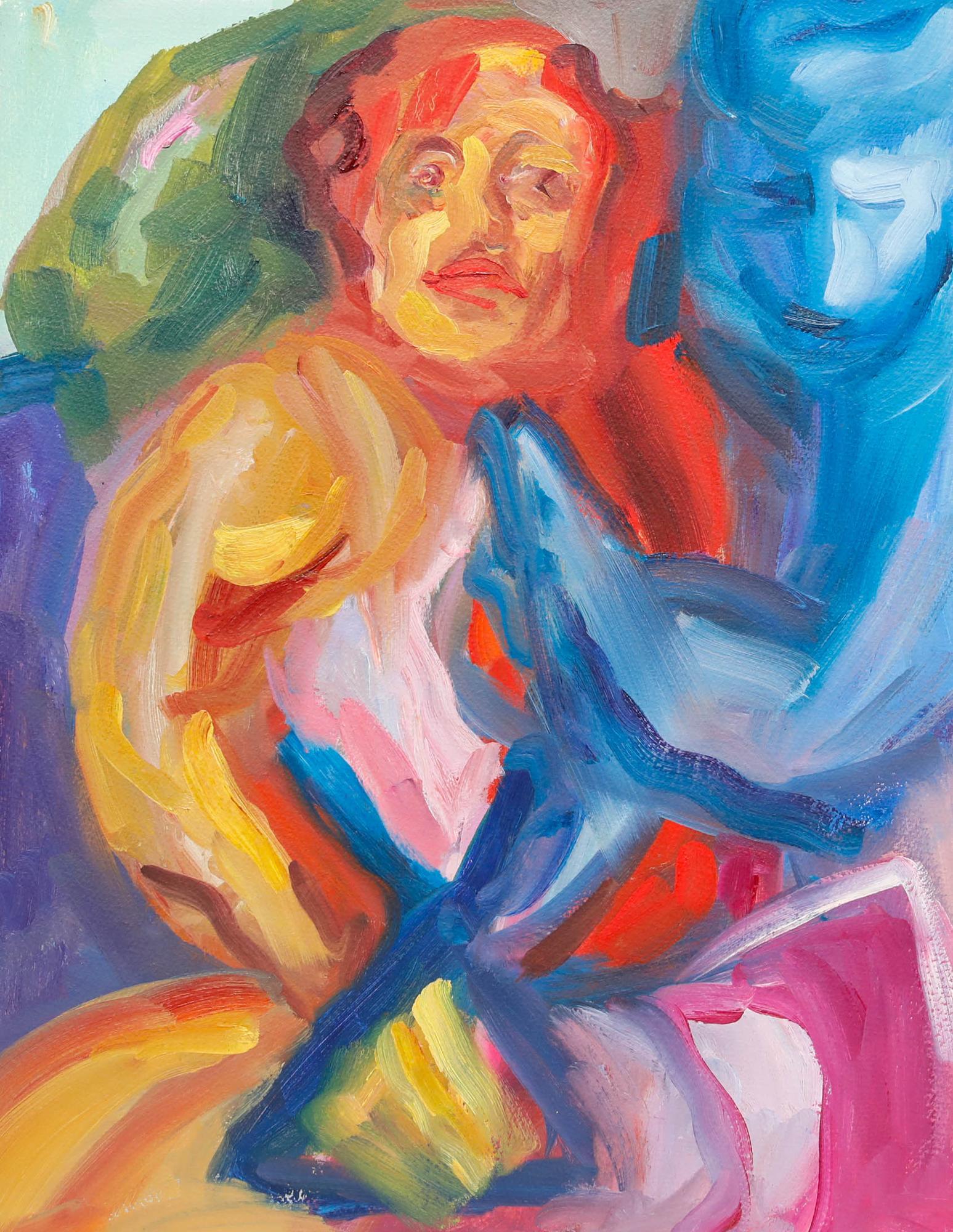 Cynthia Davis - St Ives School Contemporary Acrylic, In Motion - Painting by Unknown