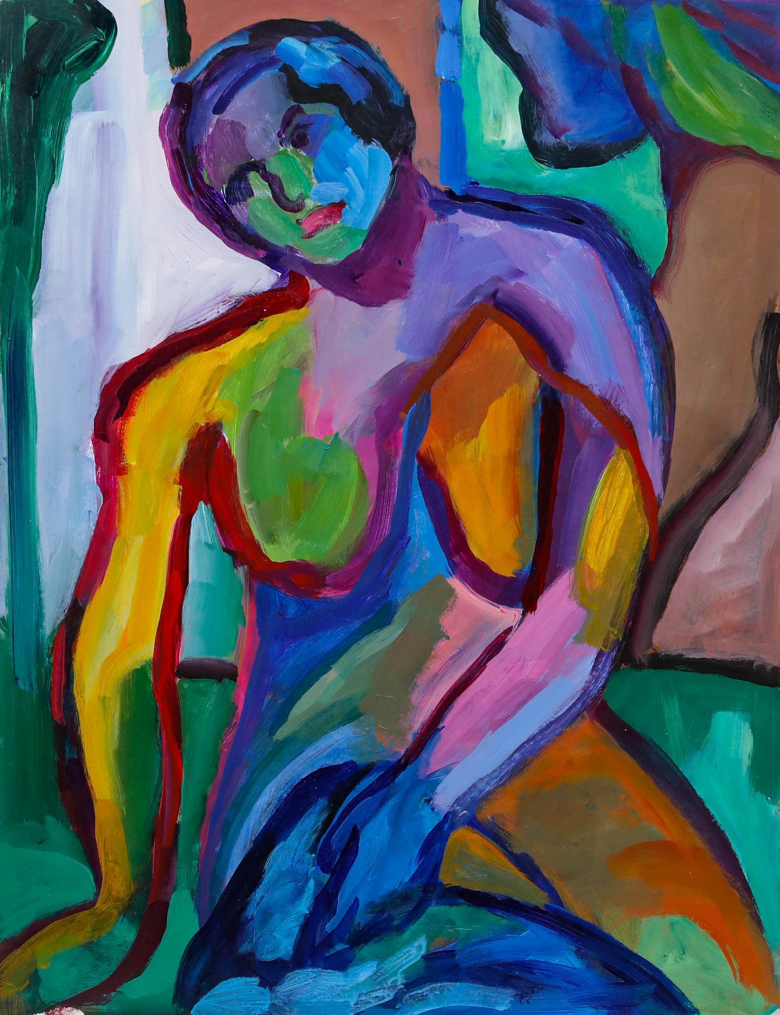 Cynthia Davis - St Ives School Contemporary Acrylic, Reflection - Painting by Unknown