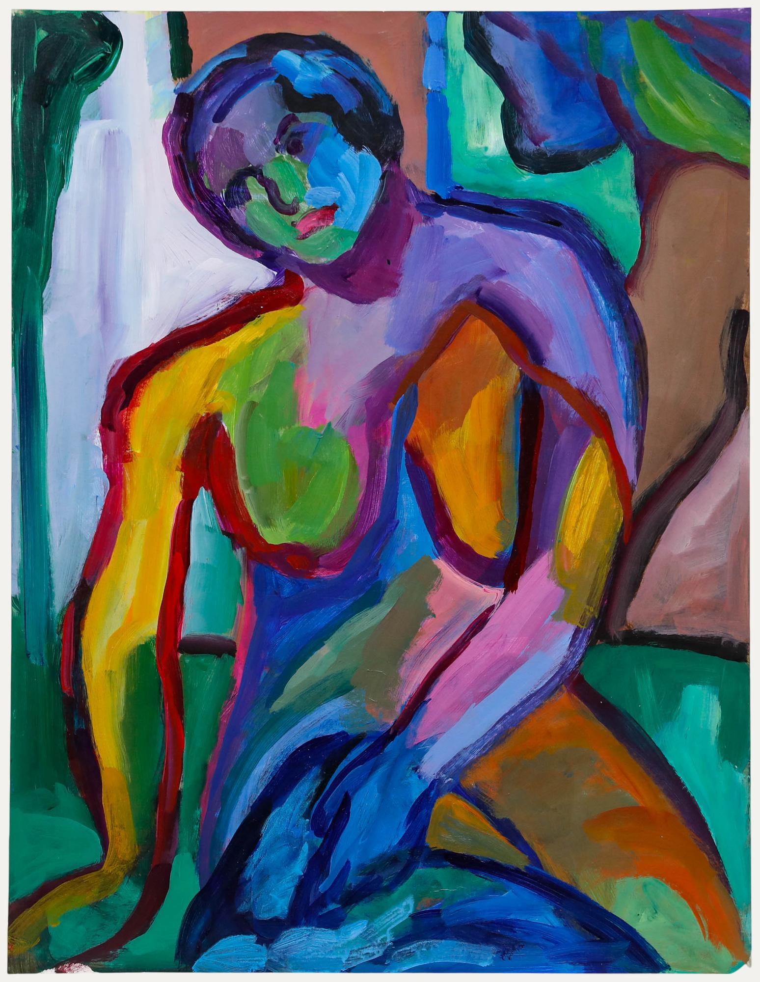 Unknown Nude Painting - Cynthia Davis - St Ives School Contemporary Acrylic, Reflection