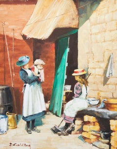 D. Golding - Framed Contemporary Oil, Mother & Children