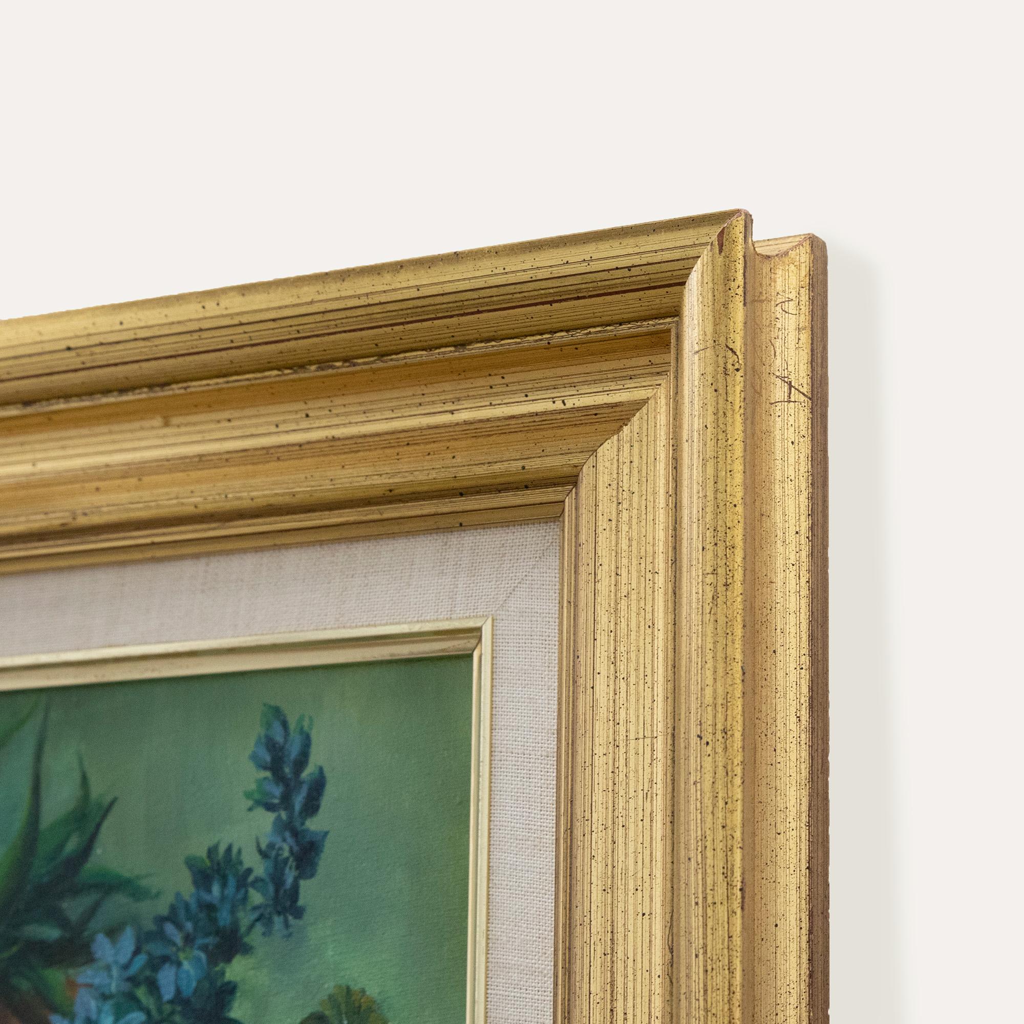 D. Harry - Olio contemporaneo incorniciato, Natura morta classica con fiori 1