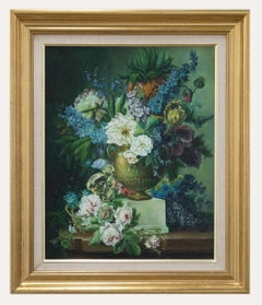 D. Harry - Framed Contemporary Oil, Classical Still Life with Flowers